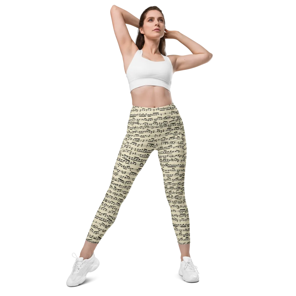 Ivory Sonata on Leggings with Pockets — Front