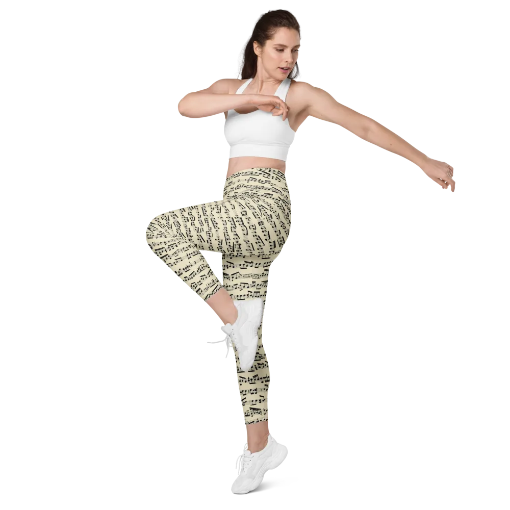 Ivory Sonata on Leggings with Pockets — Left Front
