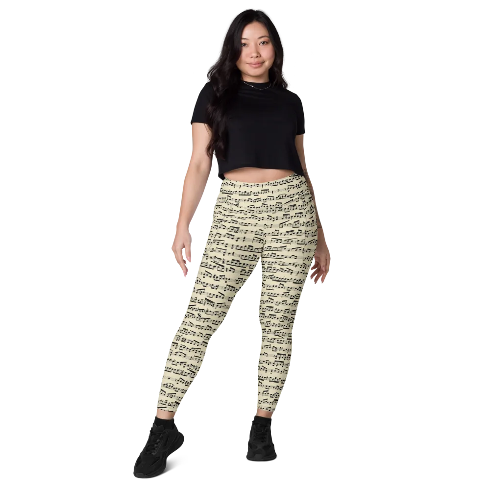 Ivory Sonata on Leggings with Pockets — Front