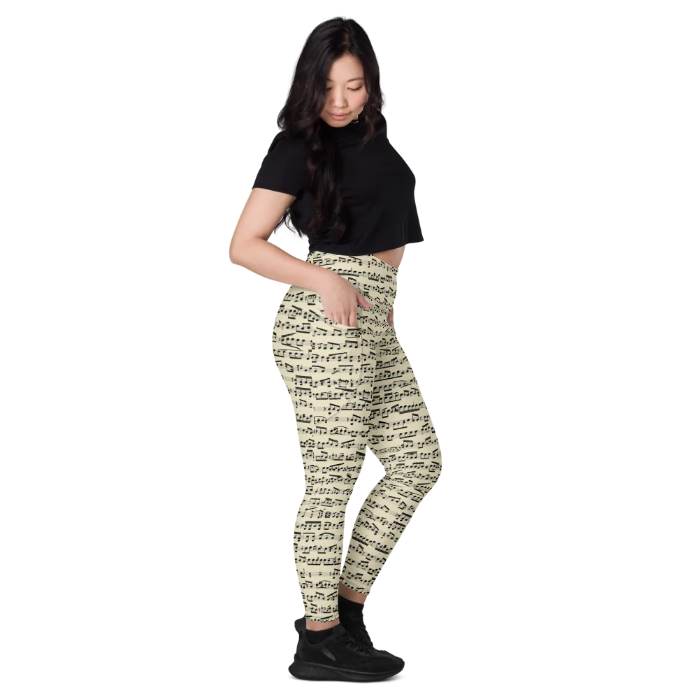 Ivory Sonata on Leggings with Pockets — Right