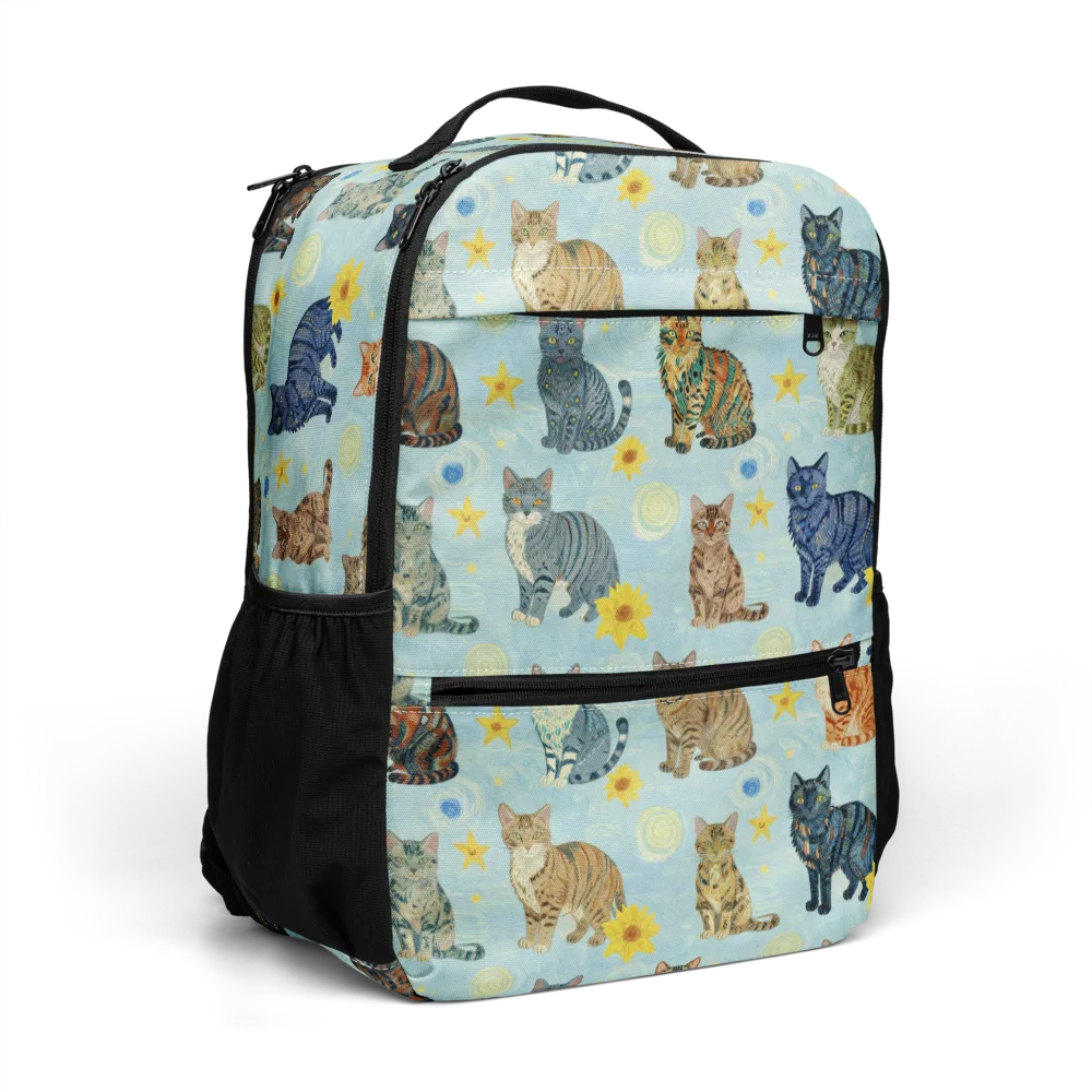 Starry Cat Garden on Utility Backpack — Right Front
