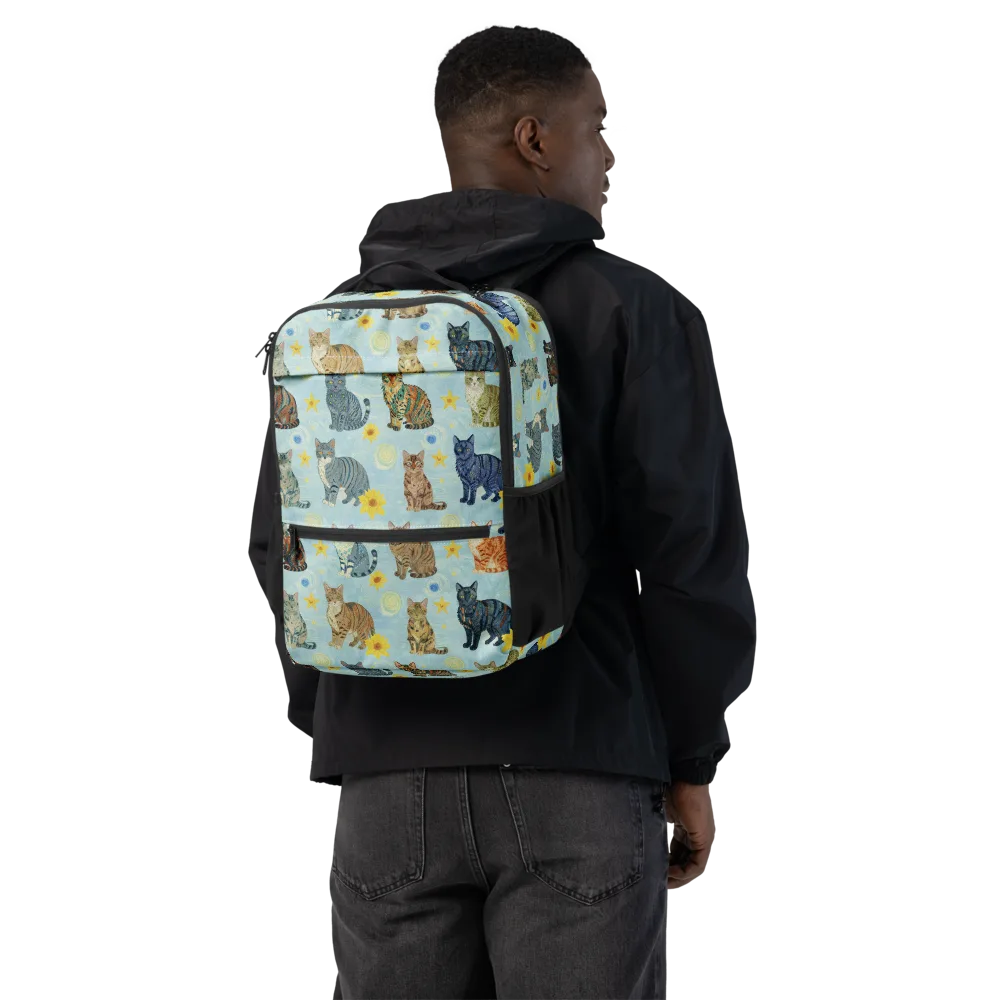 Starry Cat Garden on Utility Backpack — Back