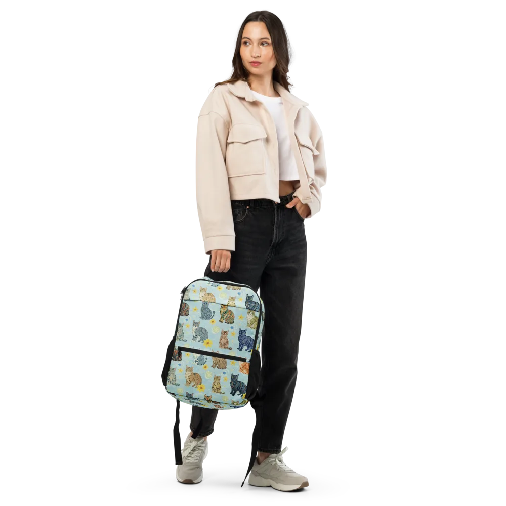 Starry Cat Garden on Utility Backpack — Front