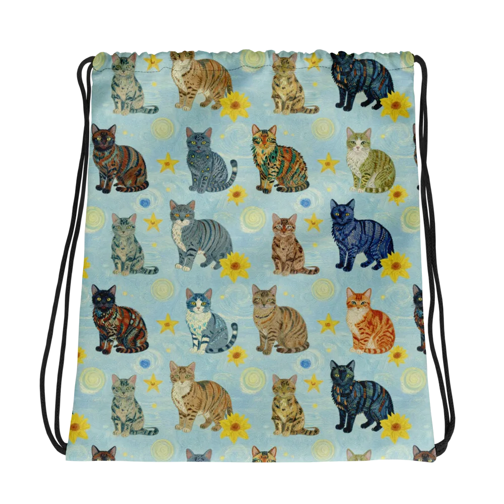Starry Cat Garden on Drawstring Bag — Photo