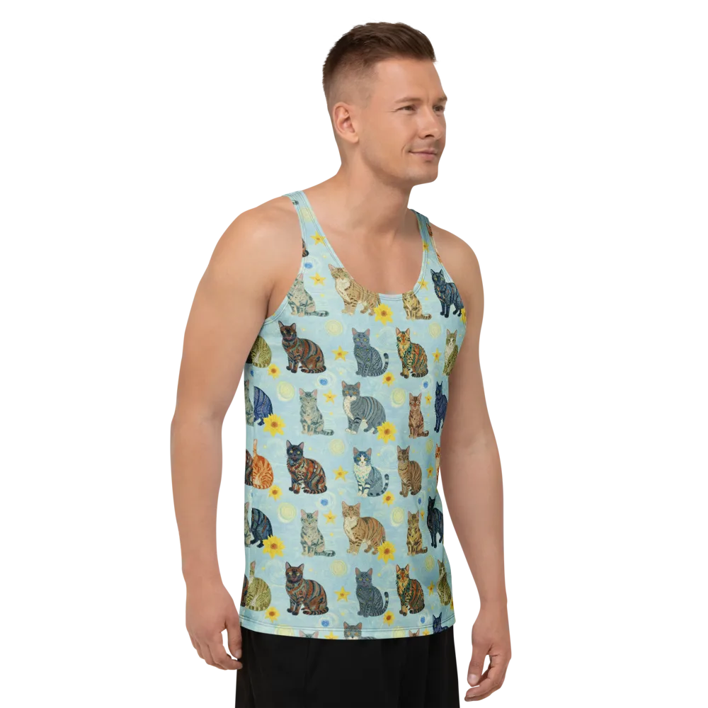 Starry Cat Garden on Men's Tank Top — Right Front