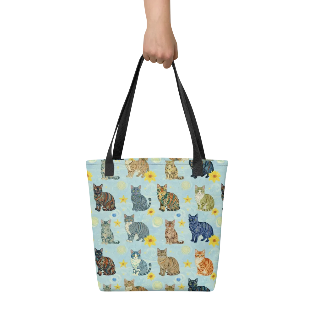 Starry Cat Garden on Tote Bag — Front
