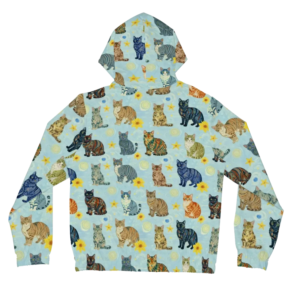 Starry Cat Garden on Women's Full-Zip Hoodie — Back