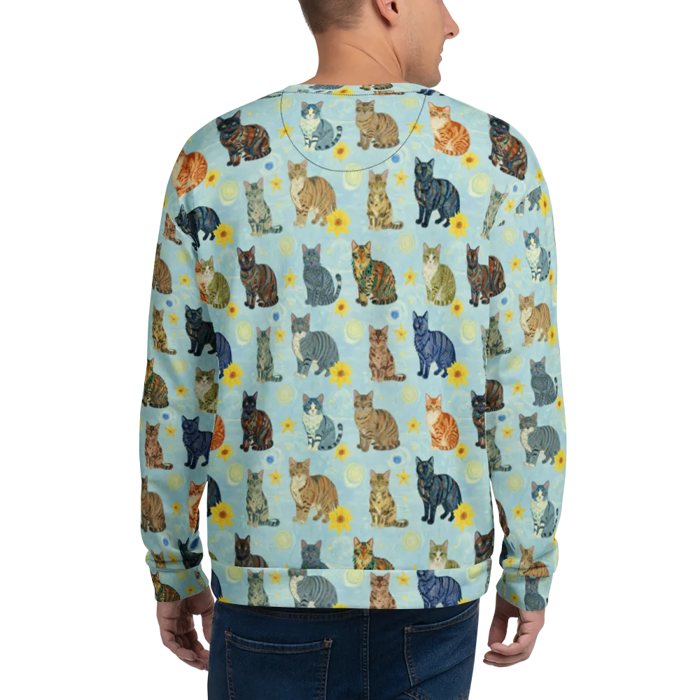 Starry Cat Garden on Sweatshirt — Back