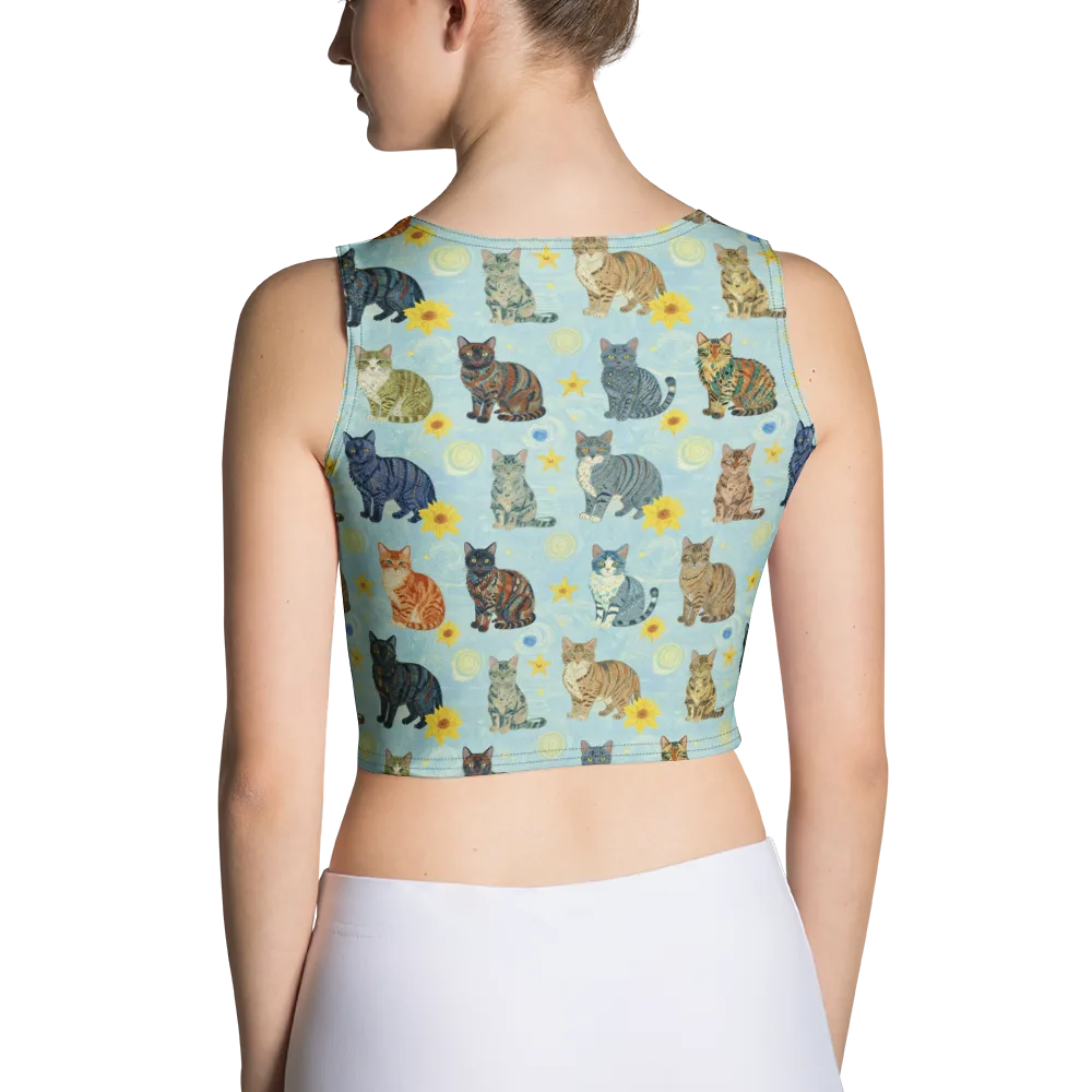 Starry Cat Garden on Crop Top — Back