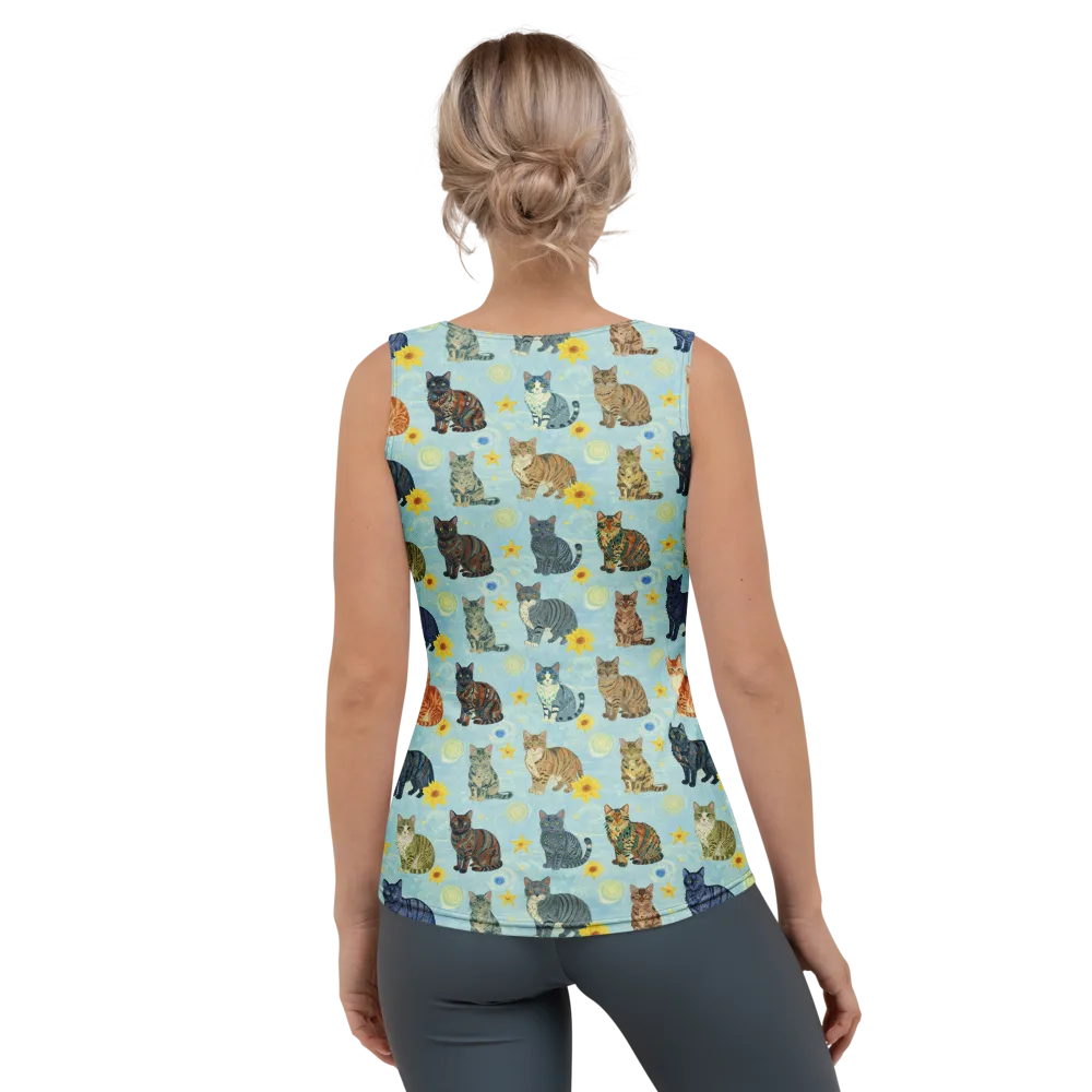 Starry Cat Garden on Women's Tank Top — Back