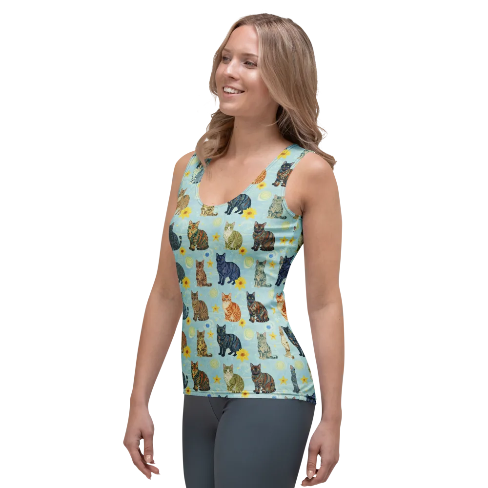 Starry Cat Garden on Women's Tank Top — Left Front