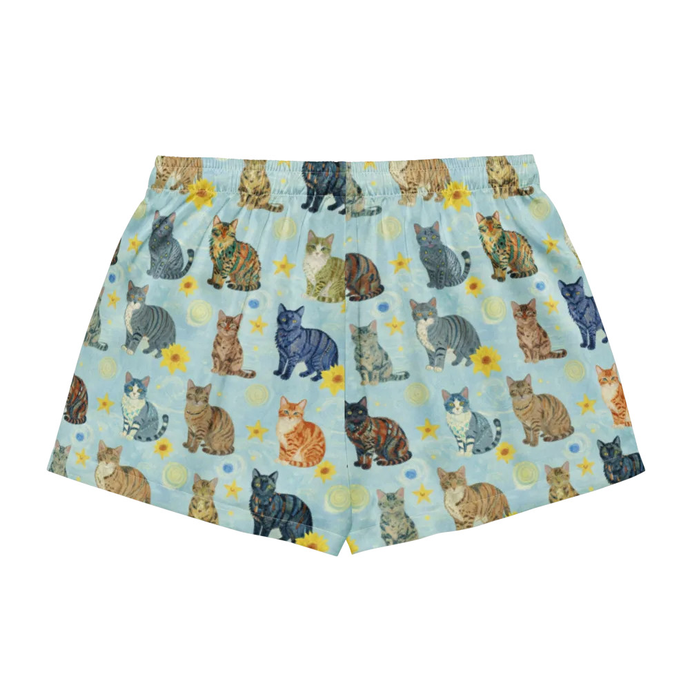 Starry Cat Garden on Women's Pajama Shorts — Back