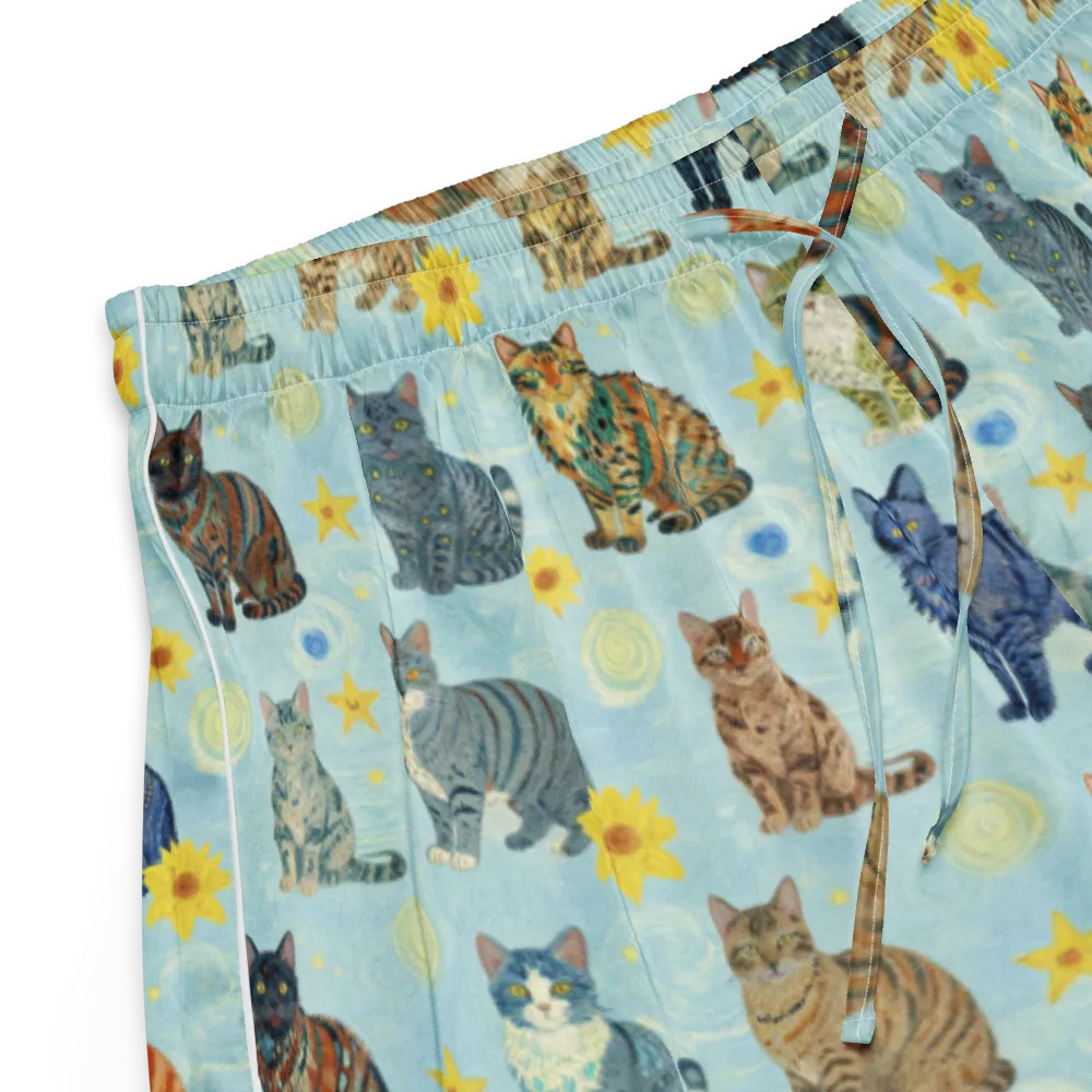 Starry Cat Garden on Women's Pajama Shorts — Product details