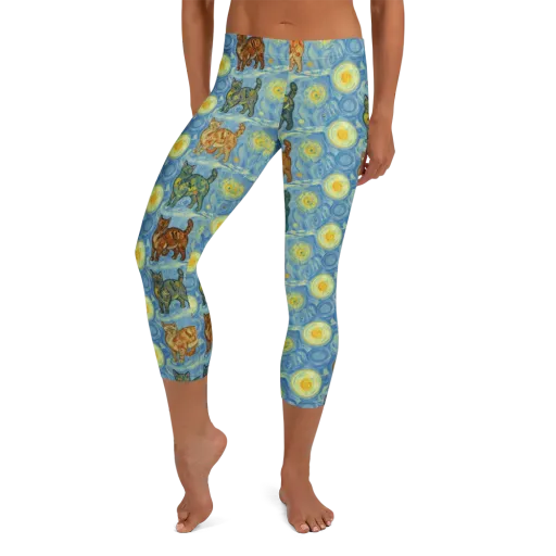 Starry Night Prowl on a Capri Leggings