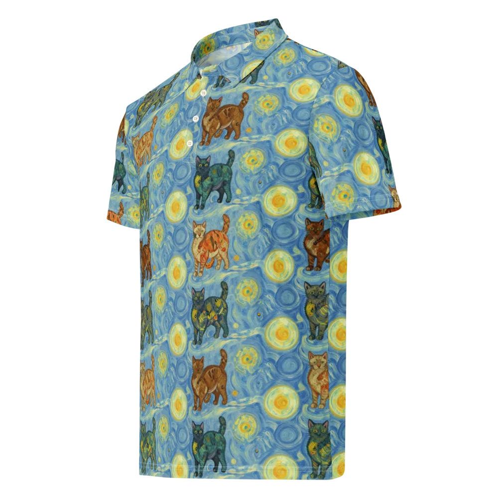 Starry Night Prowl on Men's Slim Fit Polo Shirt — Left Front