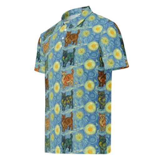 Starry Night Prowl on a Men's Slim Fit Polo Shirt