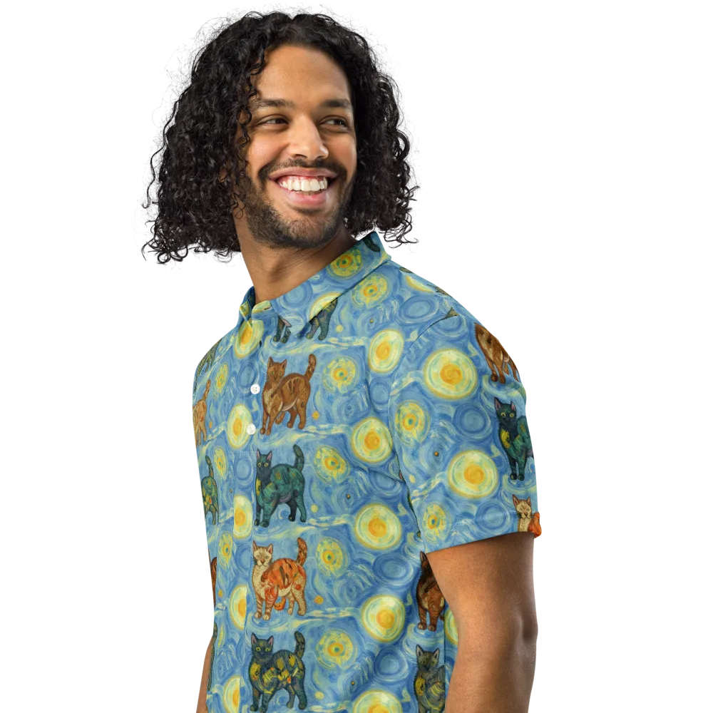 Starry Night Prowl on Men's Slim Fit Polo Shirt — Left Front