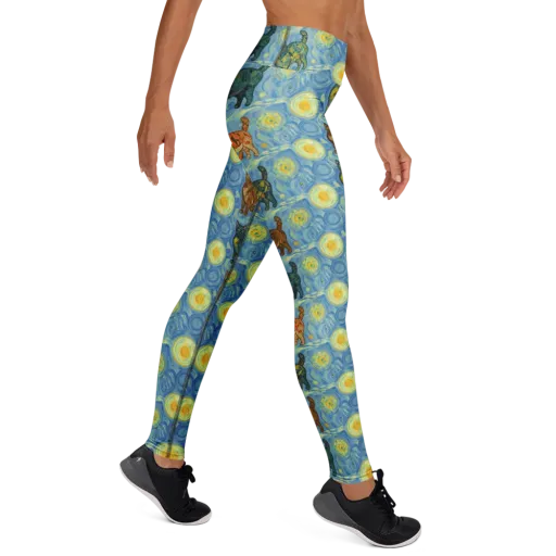 Starry Night Prowl on a Yoga Leggings