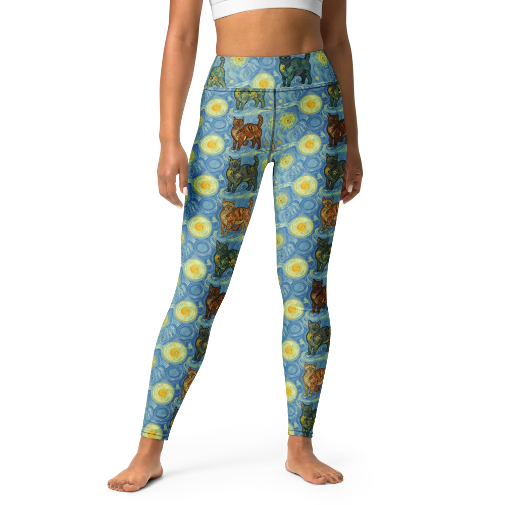 Starry Night Prowl on Yoga Leggings — Front