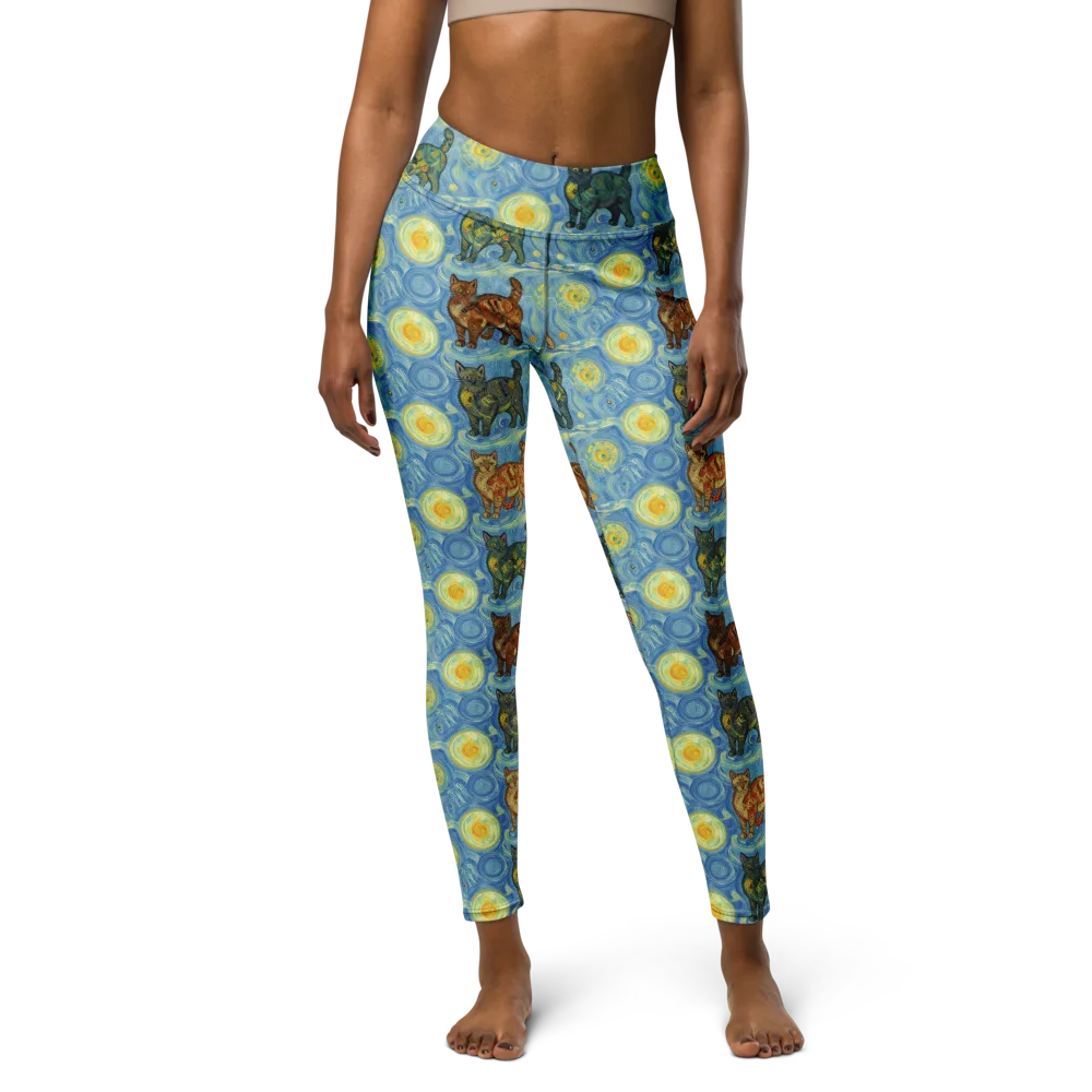Starry Night Prowl on Yoga Leggings — Front