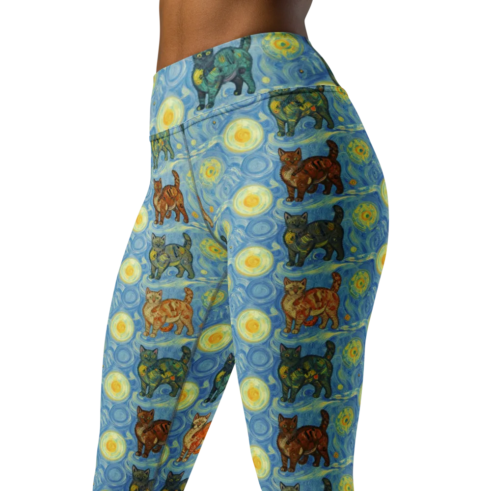 Starry Night Prowl on Yoga Leggings — Left Front