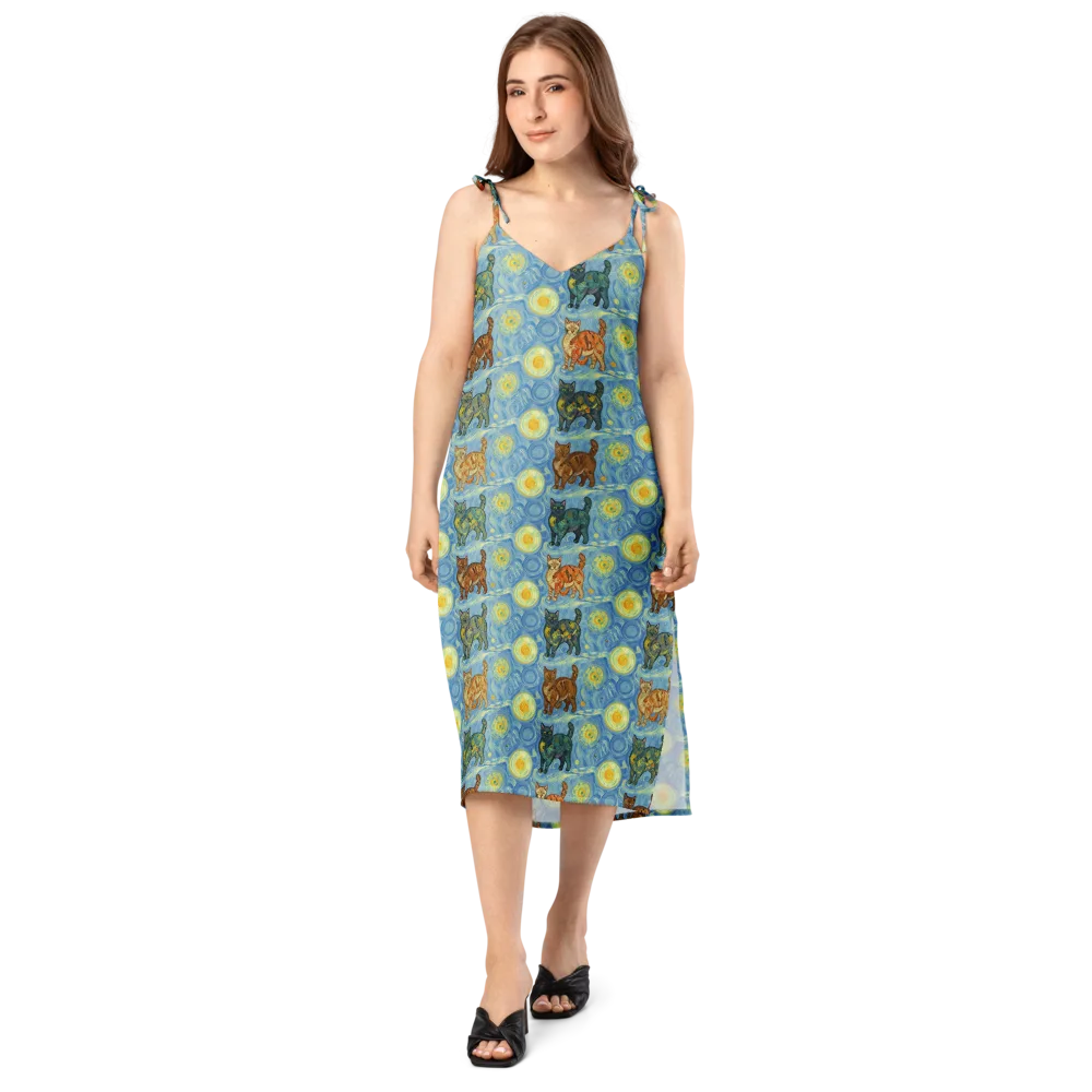 Starry Night Prowl on Slip Dress — Front