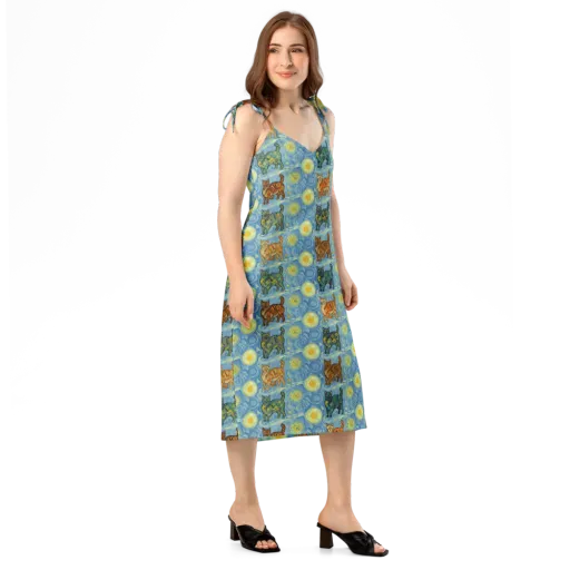 Starry Night Prowl on a Slip Dress