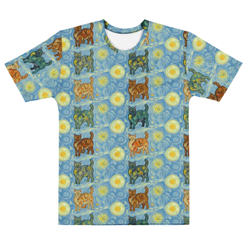 Starry Night Prowl on Men's Cotton Crew Neck T-Shirt — Front