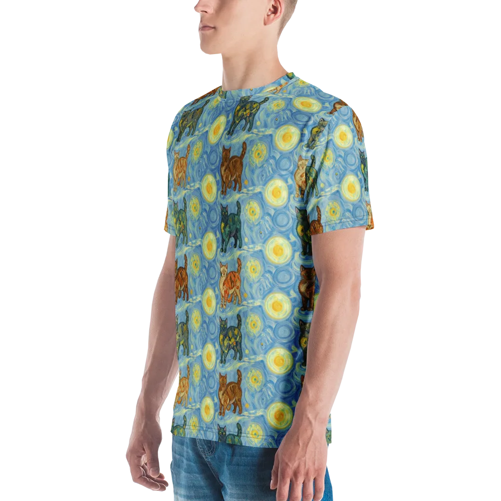 Starry Night Prowl on Men's Crew Neck T-Shirt — Left