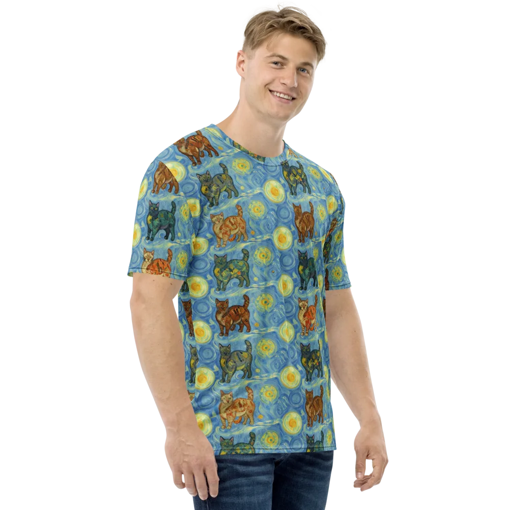 Starry Night Prowl on Men's Crew Neck T-Shirt — Right
