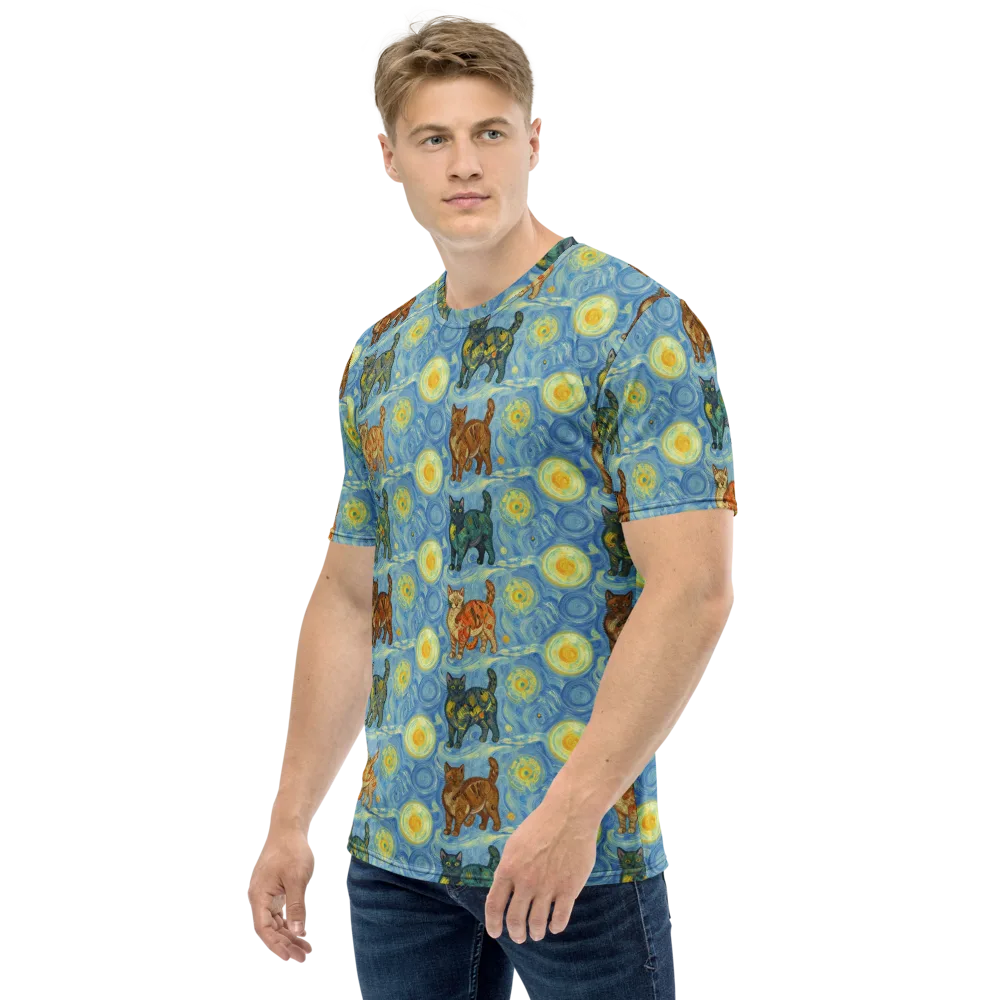 Starry Night Prowl on Men's Crew Neck T-Shirt — Left