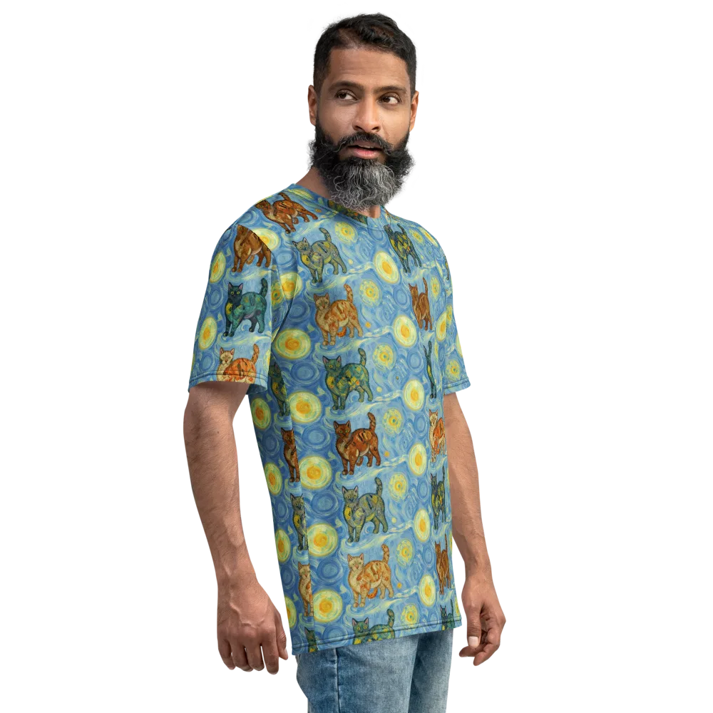 Starry Night Prowl on Men's Crew Neck T-Shirt — Right