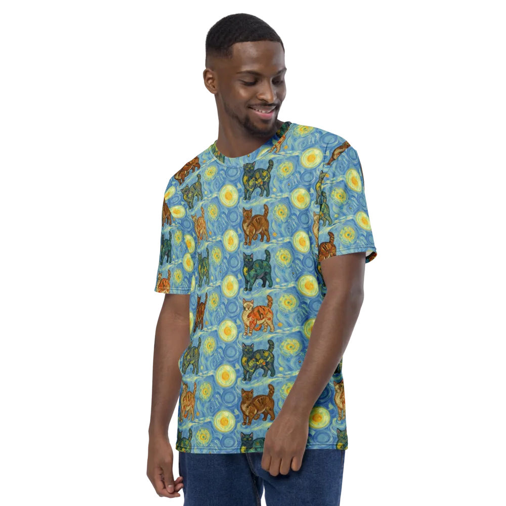 Starry Night Prowl on Men's Crew Neck T-Shirt — Left