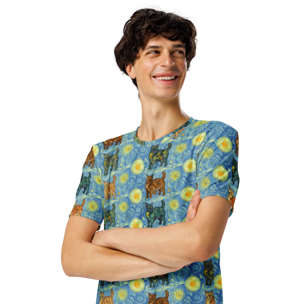 Starry Night Prowl on Men's Crew Neck T-Shirt — Left Front