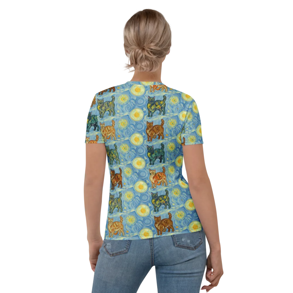 Starry Night Prowl on Women's Crew Neck T-Shirt — Back