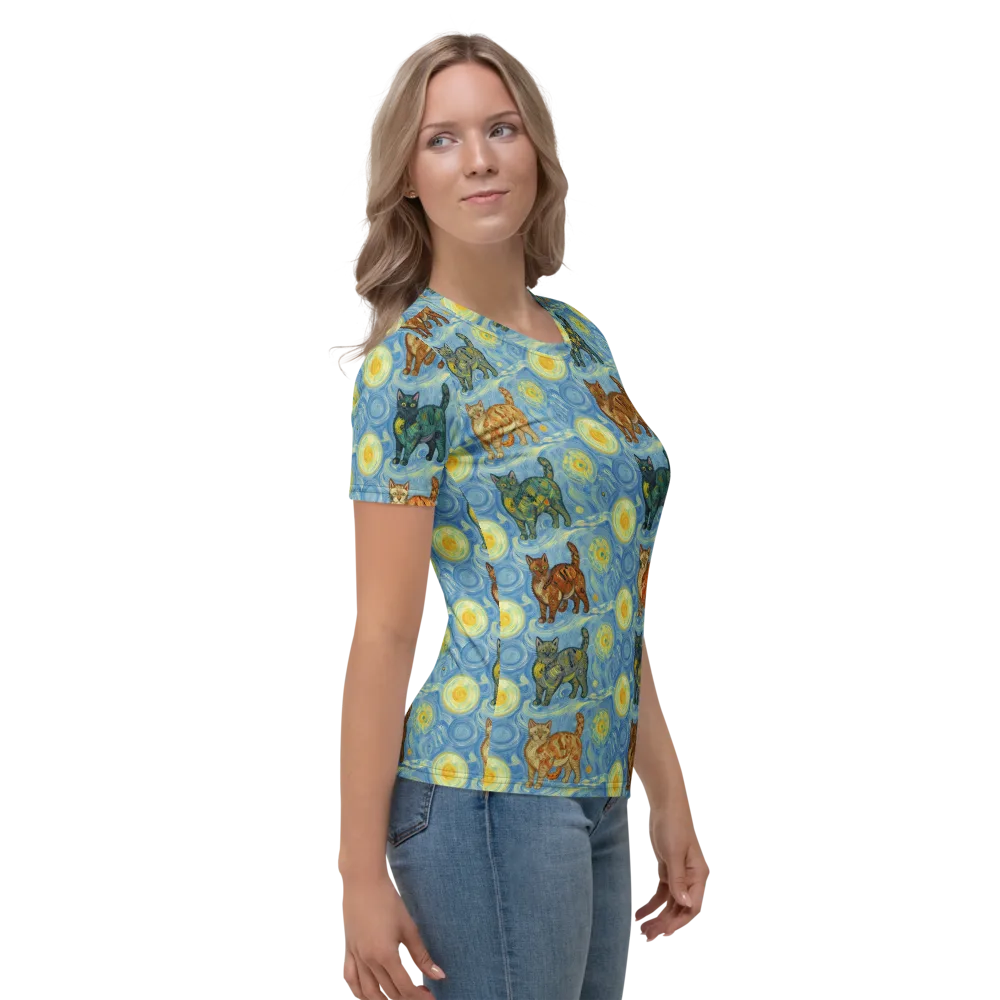 Starry Night Prowl on Women's Crew Neck T-Shirt — Right