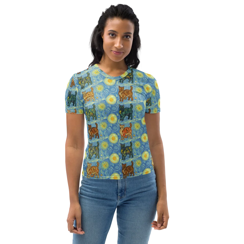 Starry Night Prowl on Women's Crew Neck T-Shirt — Front