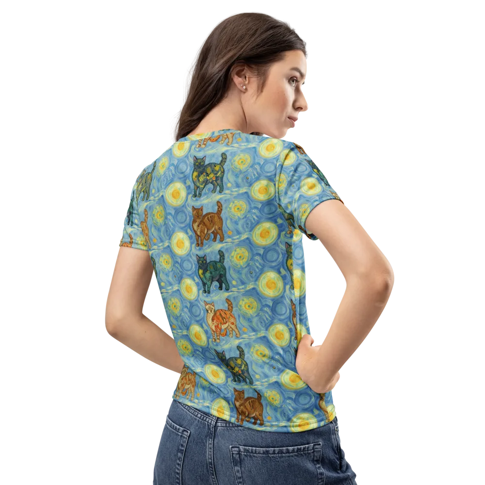 Starry Night Prowl on Women's Crew Neck T-Shirt — Back