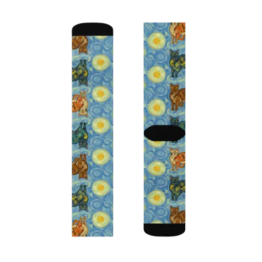 Starry Night Prowl on a Socks