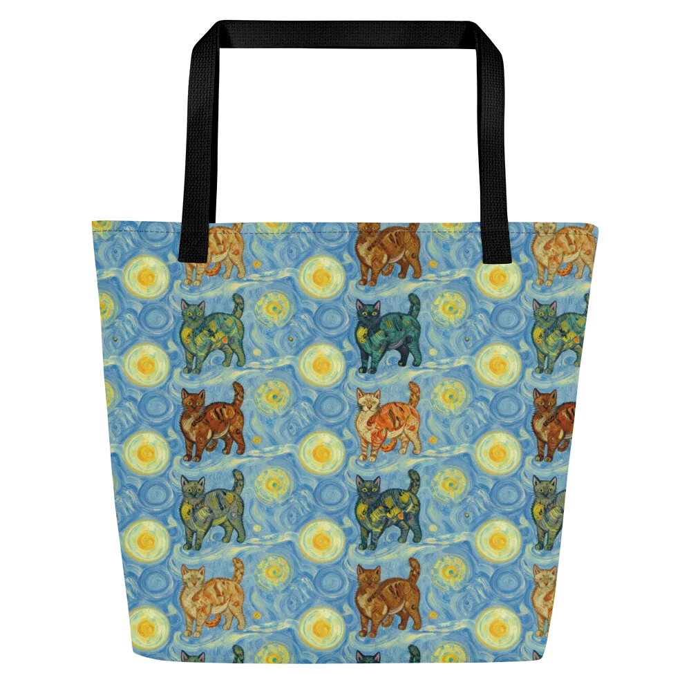 Starry Night Prowl on Large Tote Bag W/ Pocket — Front