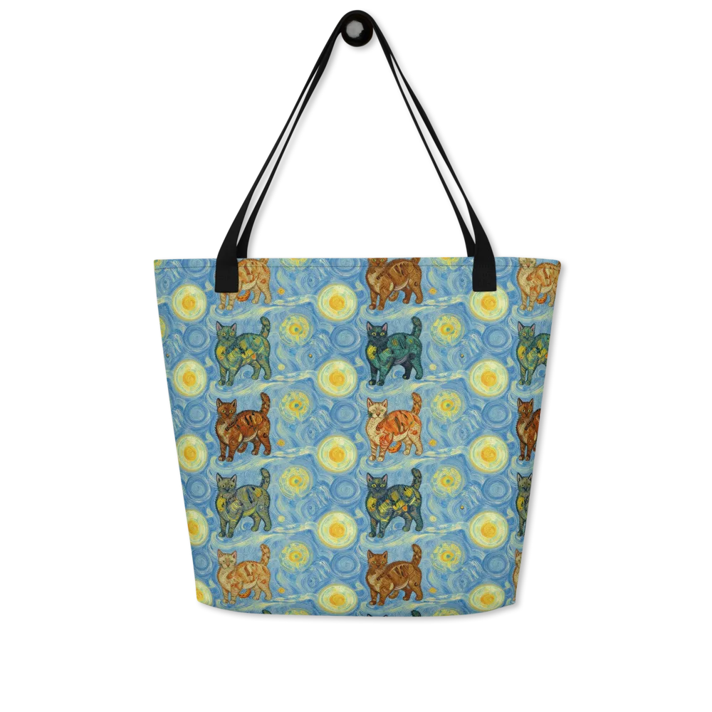 Starry Night Prowl on Large Tote Bag W/ Pocket — Front