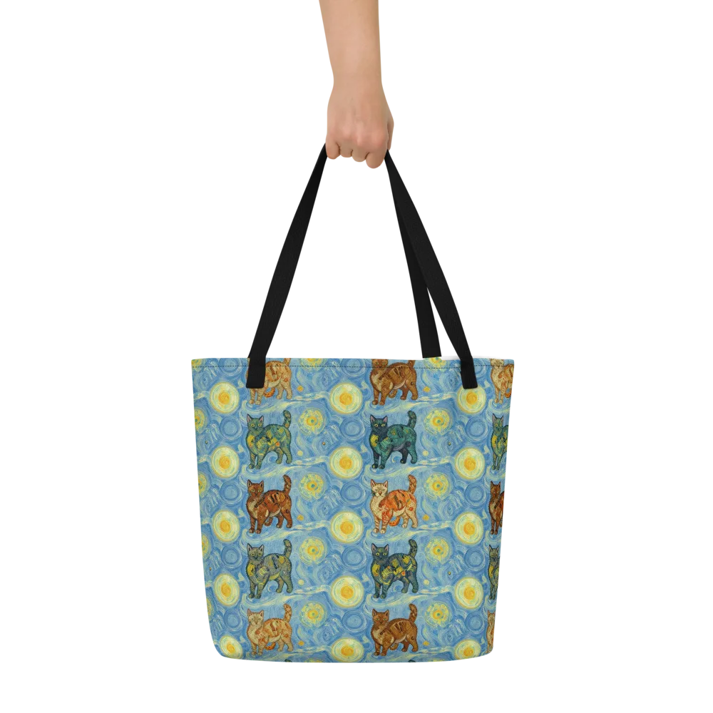 Starry Night Prowl on Large Tote Bag W/ Pocket — Front