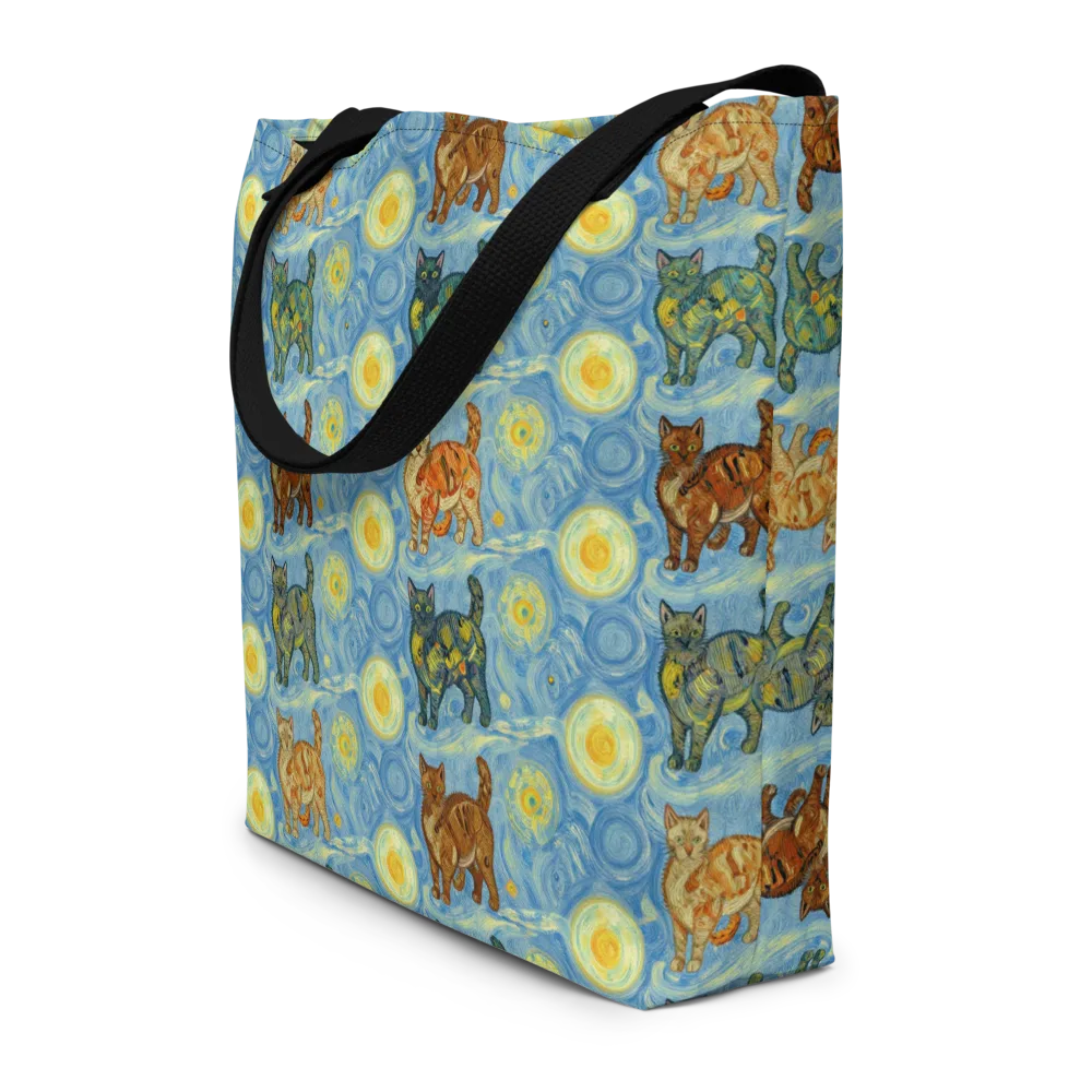 Starry Night Prowl on Large Tote Bag W/ Pocket — Front