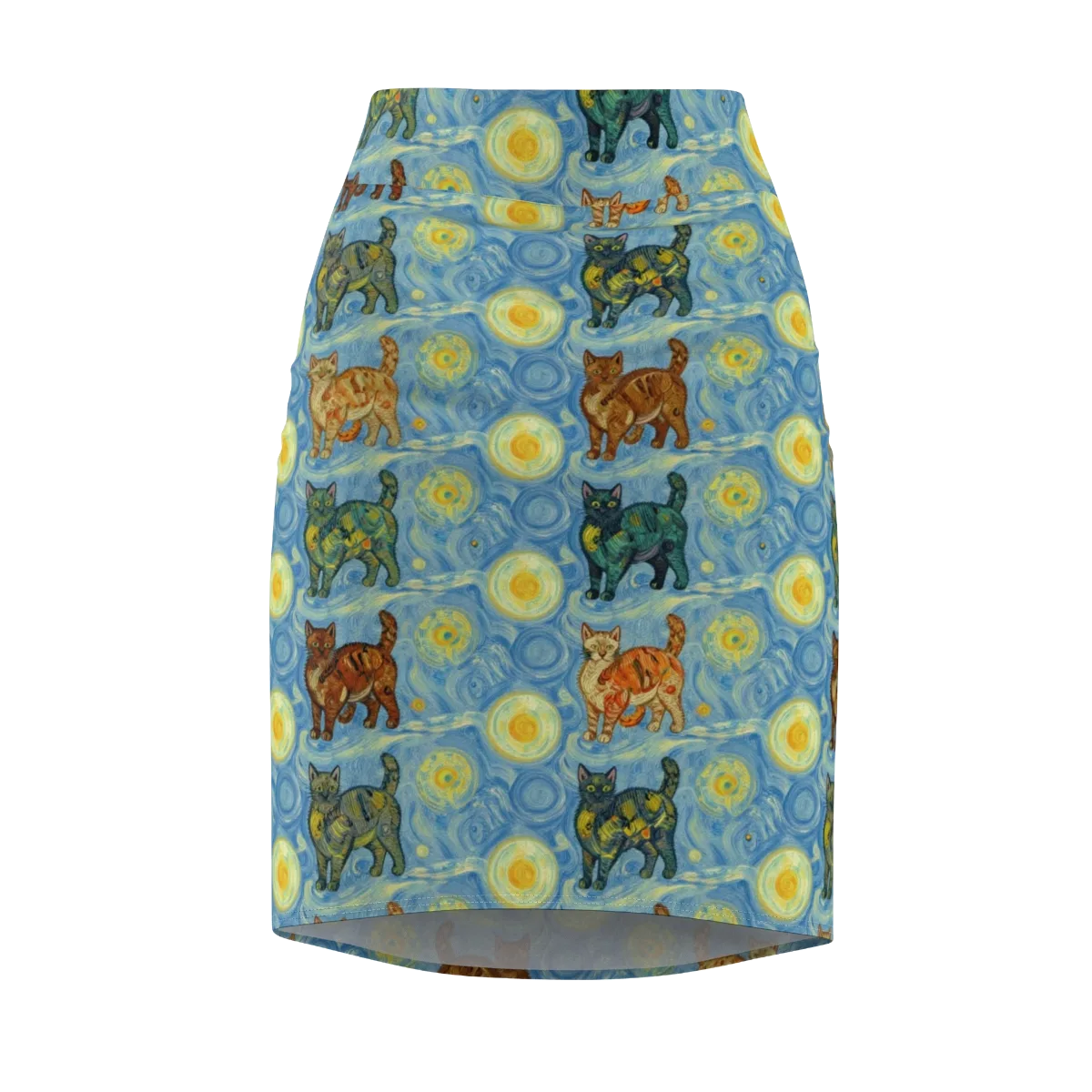 Starry Night Prowl on Pencil Skirt — Front