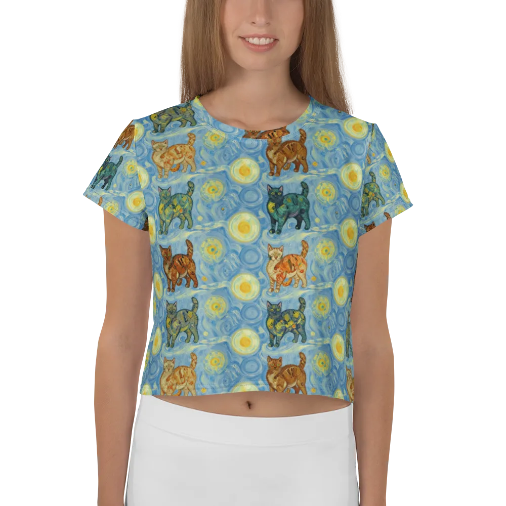 Starry Night Prowl on Crop Tee — Front