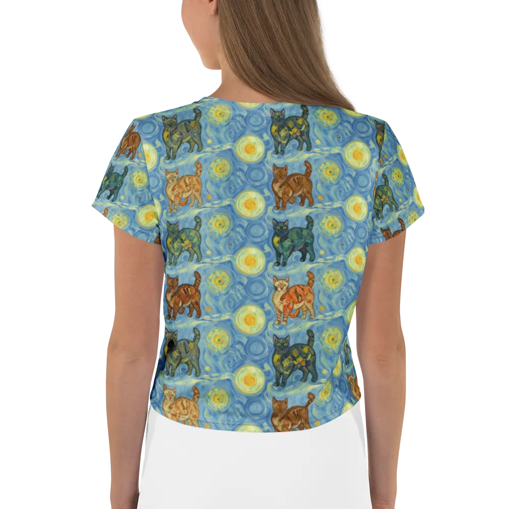 Starry Night Prowl on Crop Tee — Back