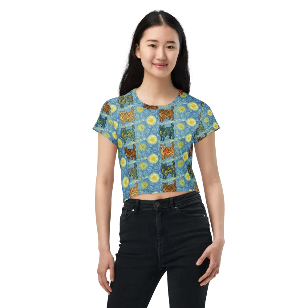 Starry Night Prowl on Crop Tee — Front