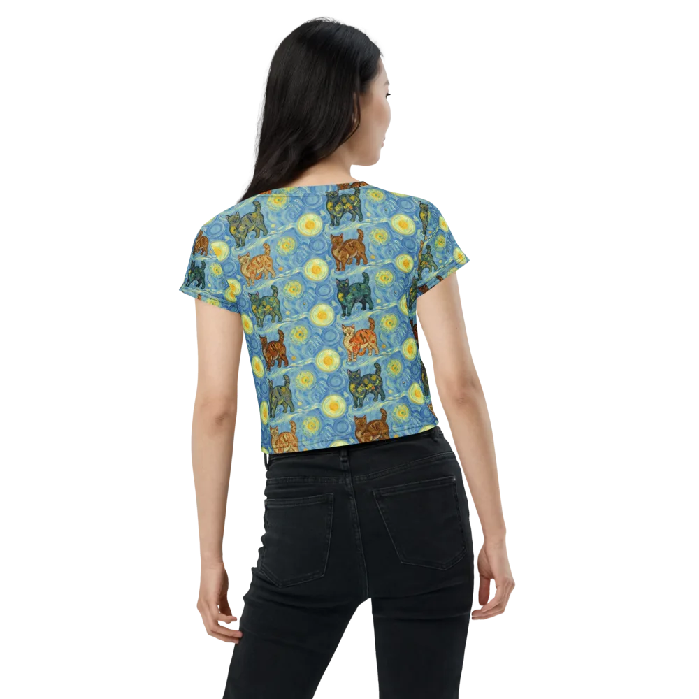 Starry Night Prowl on Crop Tee — Back
