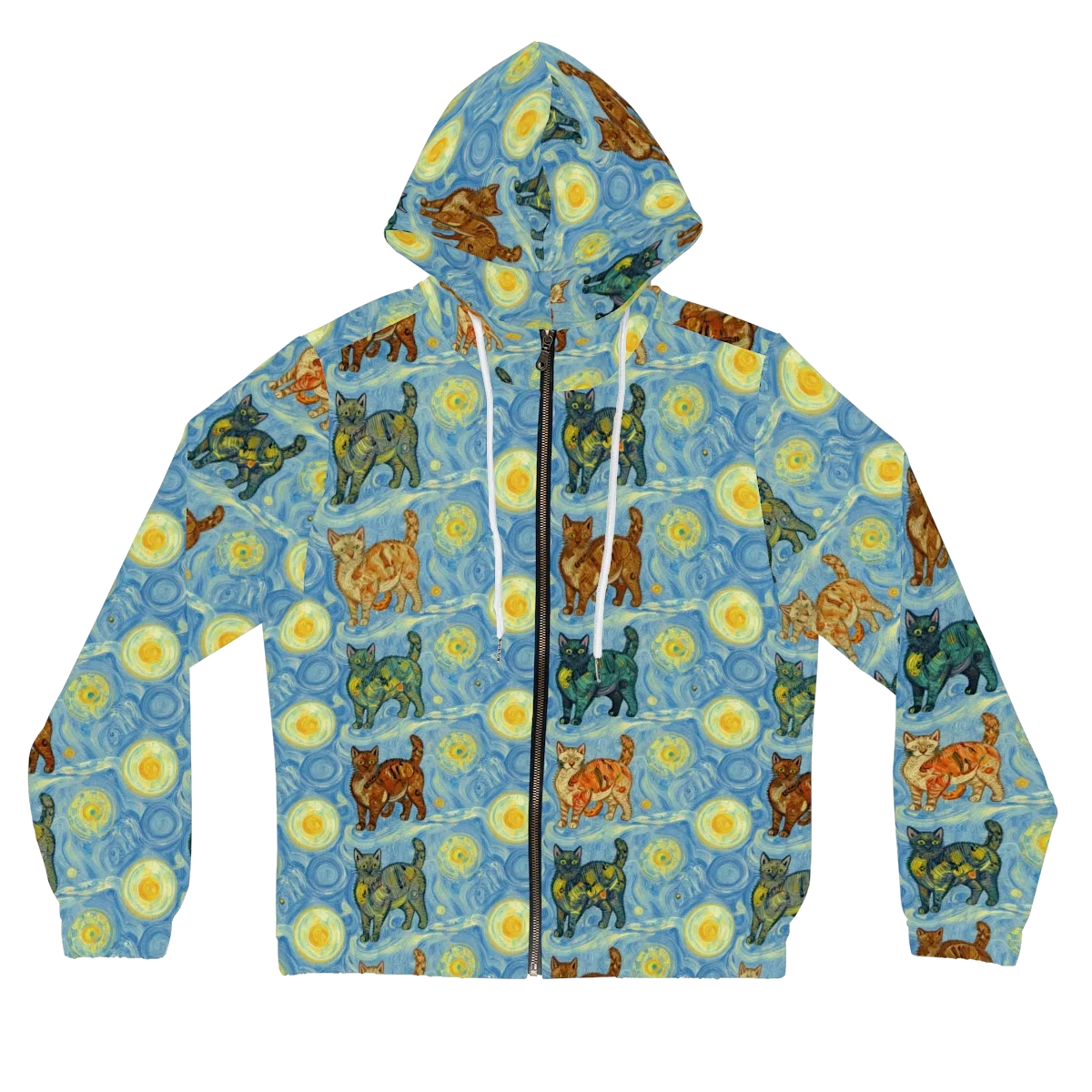 Starry Night Prowl on Women's Full-Zip Hoodie — Front