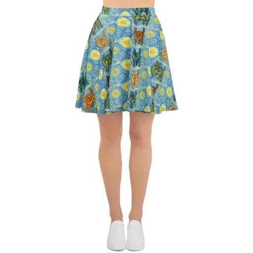 Starry Night Prowl on a Skater Skirt